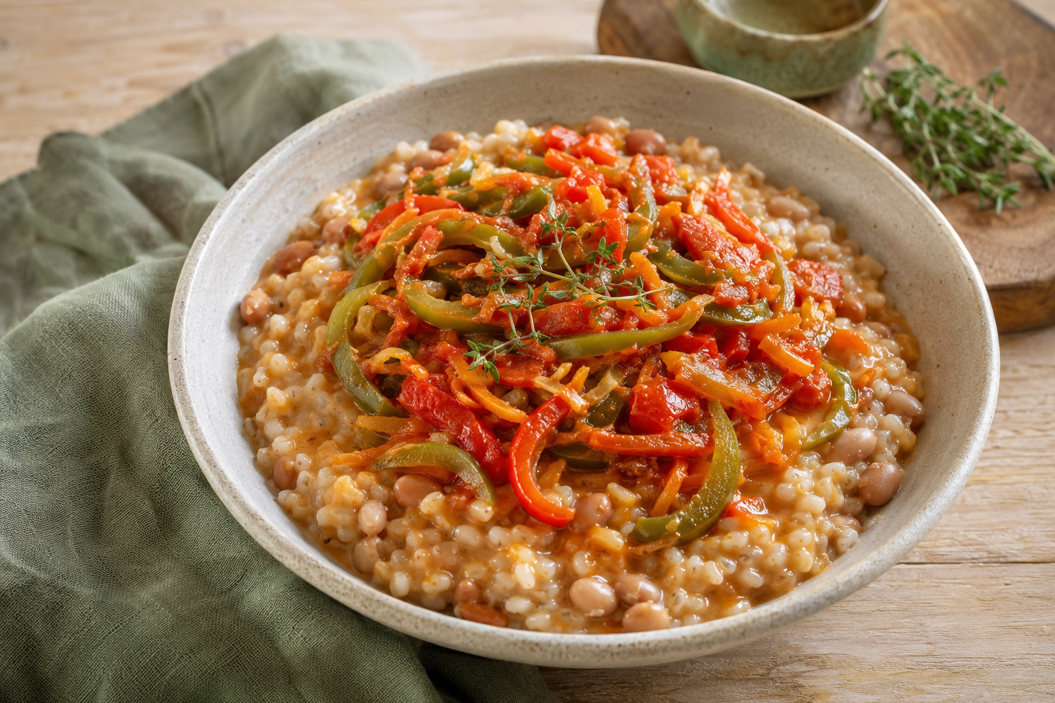 Creamy Samp and Beans with Quick Chakalaka