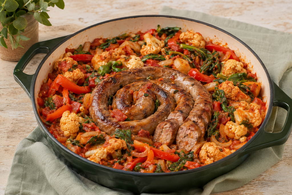 Boerewors and cauliflower